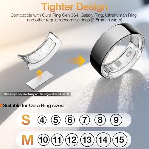 8 Pack Ring Size Adjuster for Oura Ring Gen4/3 & Samsung Galaxy S+