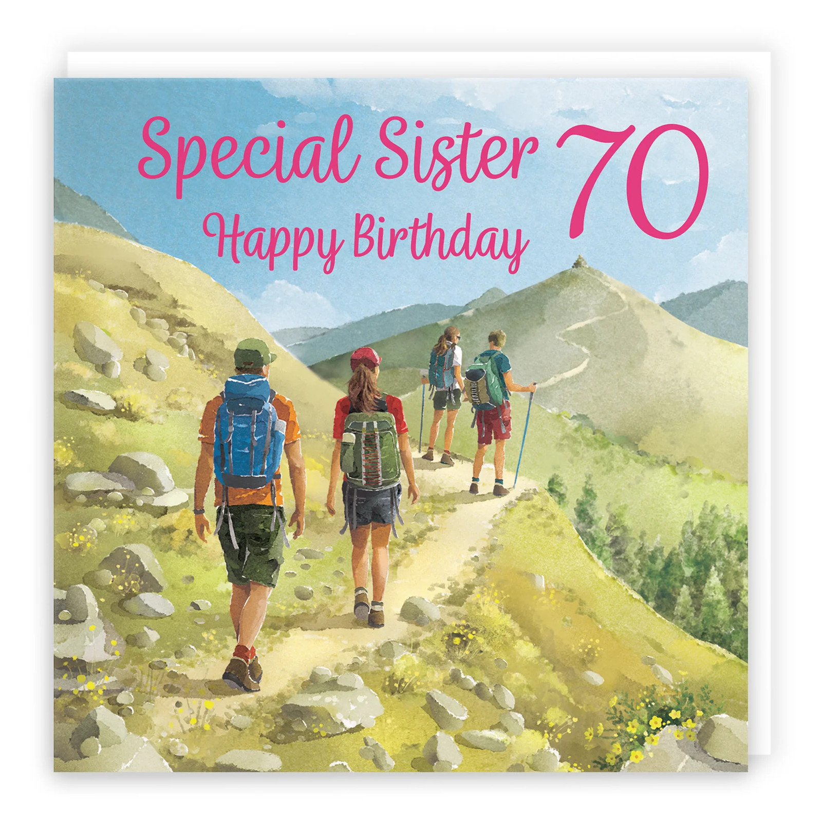 70th Sister Walking Birthday Card Milo's Gallery