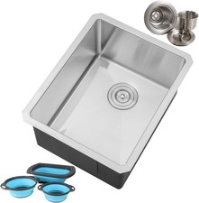 16 in. x 20 in. x 10 in. 16-Gauge Stainless Steel Undermount Single Bowl Bar