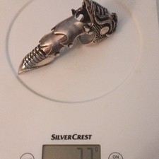 Anello articolato argento massiccio 71 grammi molto raro taglia 60