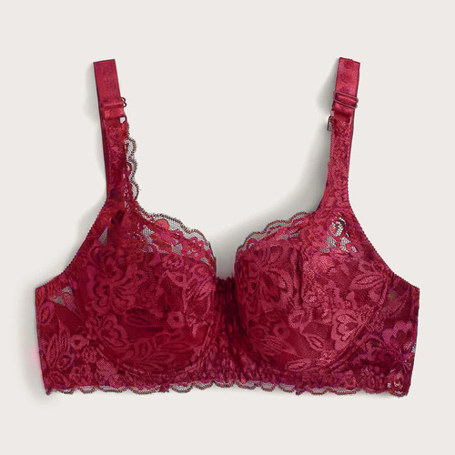 Reggiseno donna tinta unita fiocco decorazione push up ferretto pizzo con spalline regolabili - Foto 16 di 30