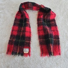 Montrose Made In Scotland Mohair Wool Blend Red Plaid Scarf