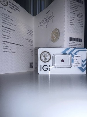 Exklusiver Diamant Rosa Intensiv Lila 0,28 Ct - Reinheit VVS2, IGI