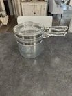 Vintage Pyrex Flame Ware Clear Glass 1.5 Quart Double Boiler With Lid