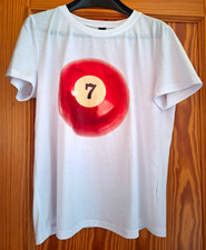 Shein Damen T-Shirt S Weiß/Rot Kurzarm Rundh...