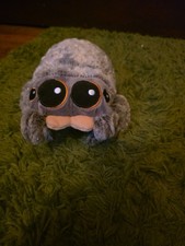 Lucas the Spider 6-inch Plush Stuffed Animal Embroidered, Gray, Fuzzy EUC