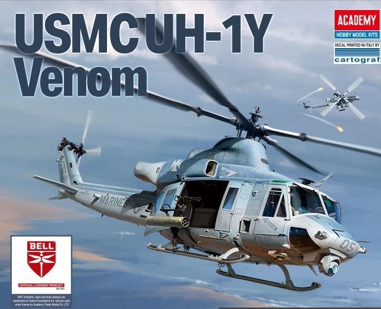 Academy 1/35 USMC UH-1Y Venom US Marine Helicoptor Huey Plastic model kit #12138