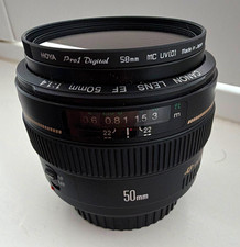 Canon EF 50mm f/1.4 USM Lens EF Mount AF/Manual + Hoya 58mm UV Filter