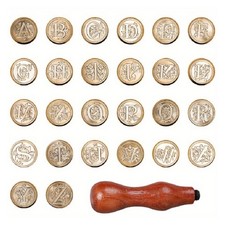 Wax Seal Stamp Set Vintage 26 Sealing Stamp Head + Hilt Wax Stamp Kits