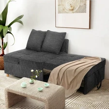 Convertible Sofa Bed 4-in-1 Sofa Bed 3 Seats Sofa Linen Sleeper Bed Couch Home👑