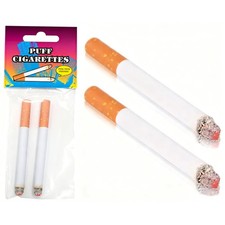 Fake Puff Cigarettes Costume Accessory- That Blow Smoke- 3.25"- Small, White