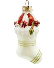 Long Glass Christmas Stocking Ornament with Gifts (Model LX205) — listing 3