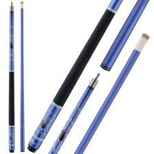 58" 2-Piece Fiberglass Graphite Composite Billiard Pool Cue Sticks Several C...