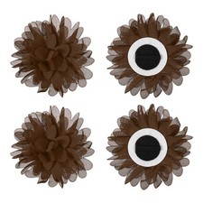 3.9" Dog Collar Flowers for Dogs Coffee 4Pcs