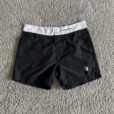 Playboy Swim Trunks Black White Bunny Logo Men  s Size 30 By Pacsun Y2K