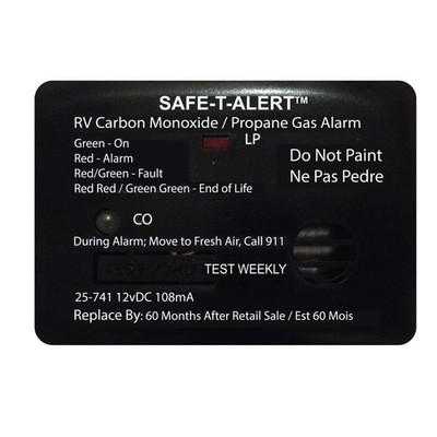 Mini Dual LP/CO Alarm - Surface Mount, Black, UL Certified