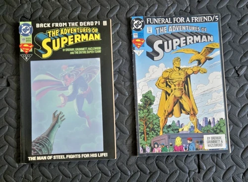 VTG Adventures of Superman #499 #500 Lot 1993 DC 1st Superboy & Steel Key - VG