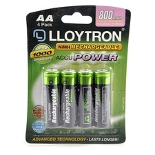 AA Rechargeable Batteries Solar Lights Camera Torch (4 PACK) 5.04 per battery