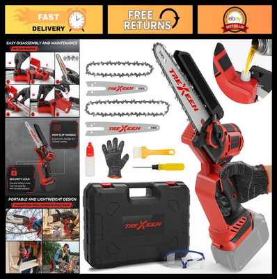 Cordless Mini Chainsaw 2-in-1, 8-Inch & 6-Inch, Brushless Electric Wood Cutter,