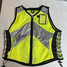 ICON Mil-Spec Women&rsquo;s Reflective Lace-Up Corset Vest Zip Yellow/Gray/Black M-L