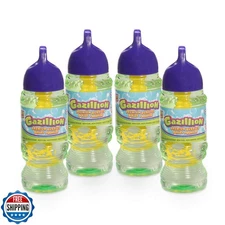Gazillion Bubbles 10 oz. 4-Pack + 4 Multi Bubble Wands, Non-Toxic, Long-Lasti
