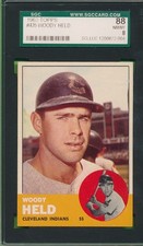 AWESOME SGC 8 WOODY HELD 1963 TOPPS #435 GRADED NM-MINT HIGH-END VINTAGE *TPHLC