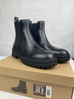 New Women's Steven Madden Black Leather Gore Bootie Size 9