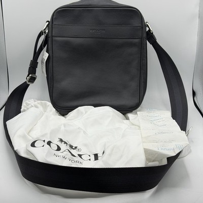 COACH Men's Flight Bag Smooth Leather Bag Midnight Black F54782 - Brand New READ