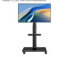 Universal Floor TV Stand, Portable Rolling Floor TV Mount with Wheels, 80 Degree