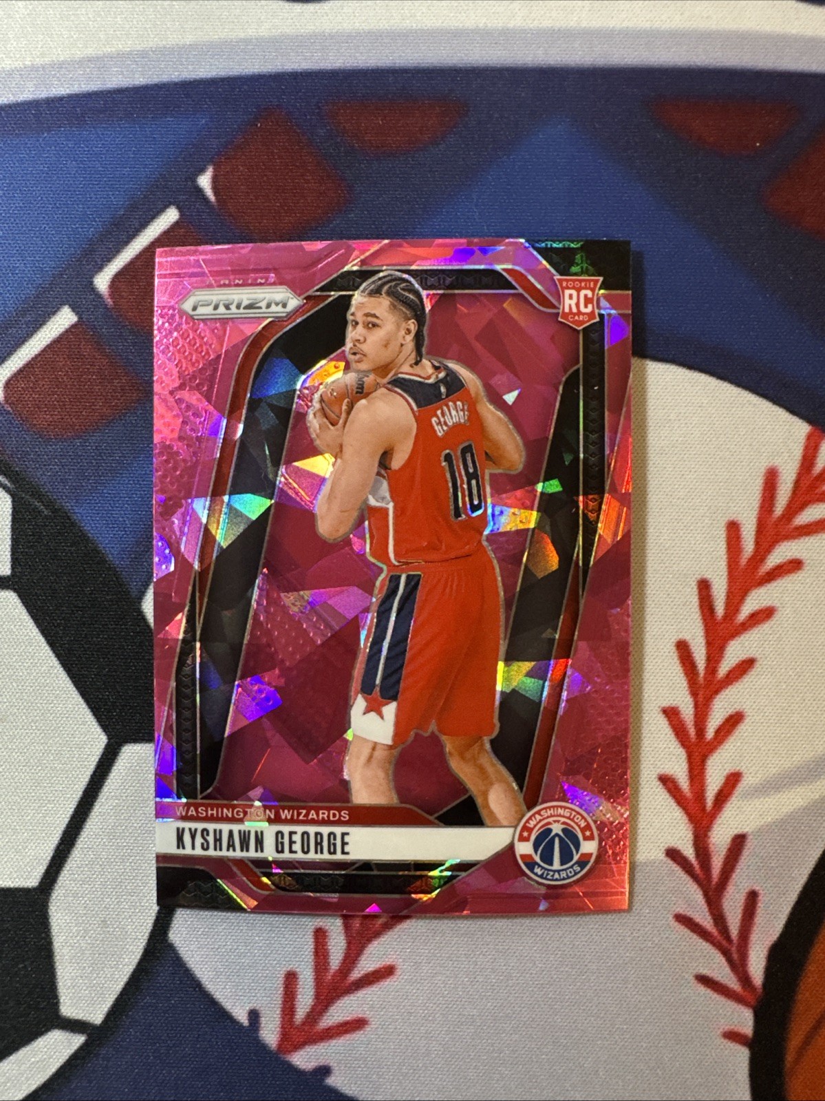 2024-25 Panini Prizm Kyshawn George #257 RC Rookie Pink Ice