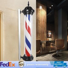 40" Outdoor Barber Shop Pole Rotating Light Hair Salon Sign Illuminated Light