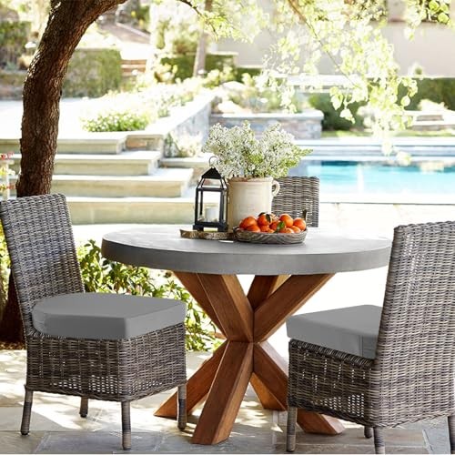 Outdoor Chair Cushions Set of 2, Thick 19x19x3 Inch (Pack of 2) Silver Grey - Bild 5 von 7
