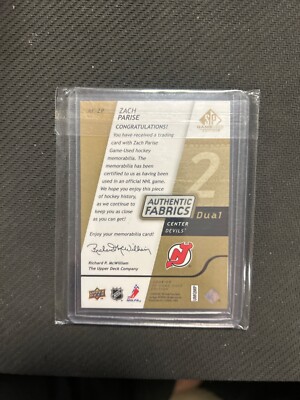 2008-09 SP Game Used Edition - Authentic Fabrics Dual Zach Parise