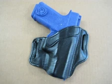 Azula Leather 2 Slot Pancake Belt Holster For Polymer 80 Poly 80 BLACK RH