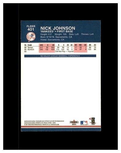 NICK JOHNSON YOU PICK HUGE COLLECTION .99 UNLIMITED SHIPPING NEW YORK YANKEES - Picture 26 of 70
