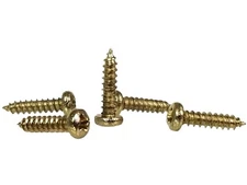 100pc. #2 x 3/8ths-inch Brass-plated Phillips Round Head Screws