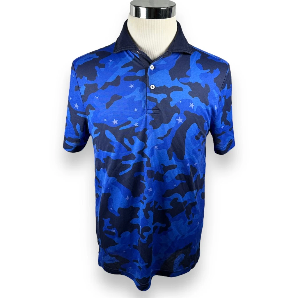 Ralph Lauren Golf Justin Thomas Mens Polo Shirt Pro Fit Blue Camo