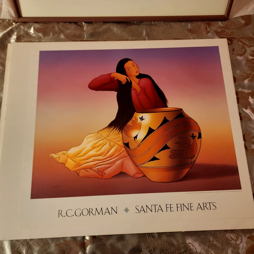 Firmado Gorman DINE WOMAN Alta Calidad Suroeste Bellas Artes Póster Impresión 31x27" Foto 2 de 4