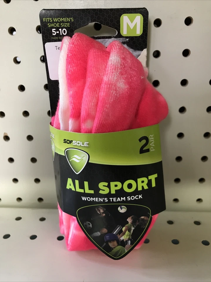 MEIAS SPORTS GEAR ROSA NEON Tamanho 5-10 Rosa Médio 2 Pares  - Imagem 2 de 4