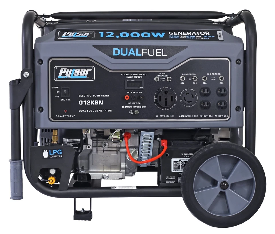 Pulsar 12000 Watt Portable Dual Fuel Propane/Gas Generator Electric Start G12KBN - Image 3 of 4