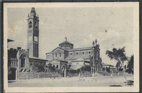 1936 ERITREA ASMARA POSTCARD THE FRANKED CATHEDRAL - Picture 2 of 2