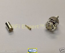10 x Silver BNC Male Plug crimp RG58 LMR195 RG142 Cable Straight RF connector US