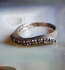 Ring Silber 925 CZ Zirkonia anmutig strahlend dynamische Form 18 mm