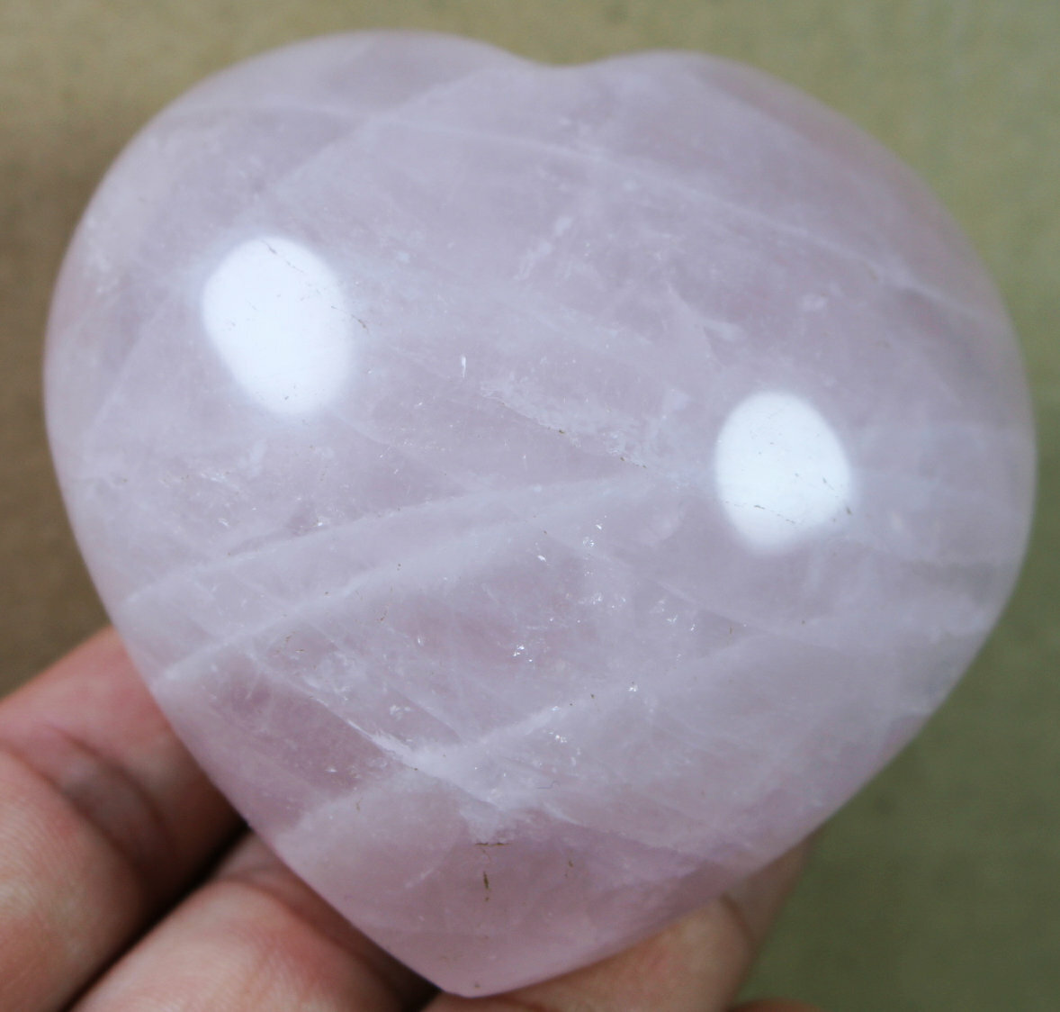 Natural Rose Quartz Crystal Polished Love Heart Specimen - Madagascar 247 g
