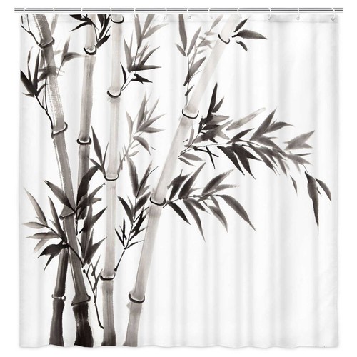 Bnodjos Zen Bamboo Japan Fabric Shower Curtain Extra Long 84 inch 72x72" - Foto 7 di 7