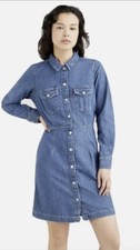 Levi's 38950-0004 Women's Ellie Denim Dress Full Snap Button Front - Size Small