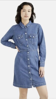 Levi's 38950-0004 Women's Ellie Denim Dress Full Snap Button
