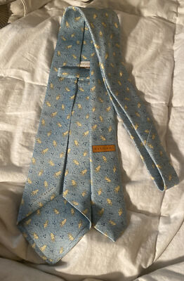 BULGARI BVLGARI DAVIDE PIZZIGONI 7 FOLD SILK TIE W/ HANDS Blue | eBay