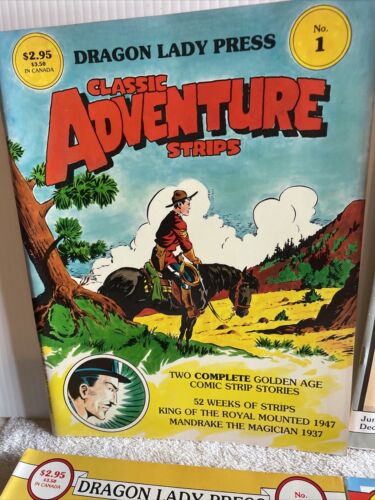 Lot of 8 Dragon Lady Press CLASSIC ADVENTURE STRIPS #1,5,5,6,7,10,11 1985-1987 - Picture 2 of 11