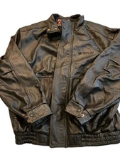 Mens Authentic Choko Motorsports Leather Bomber Jacket Size XL